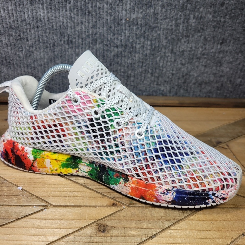 NOBULL All Pride Mesh Runner Athletic Shoes Mens 8 / Womens 9.5 Rainbow Splatter - Picture 6 of 13